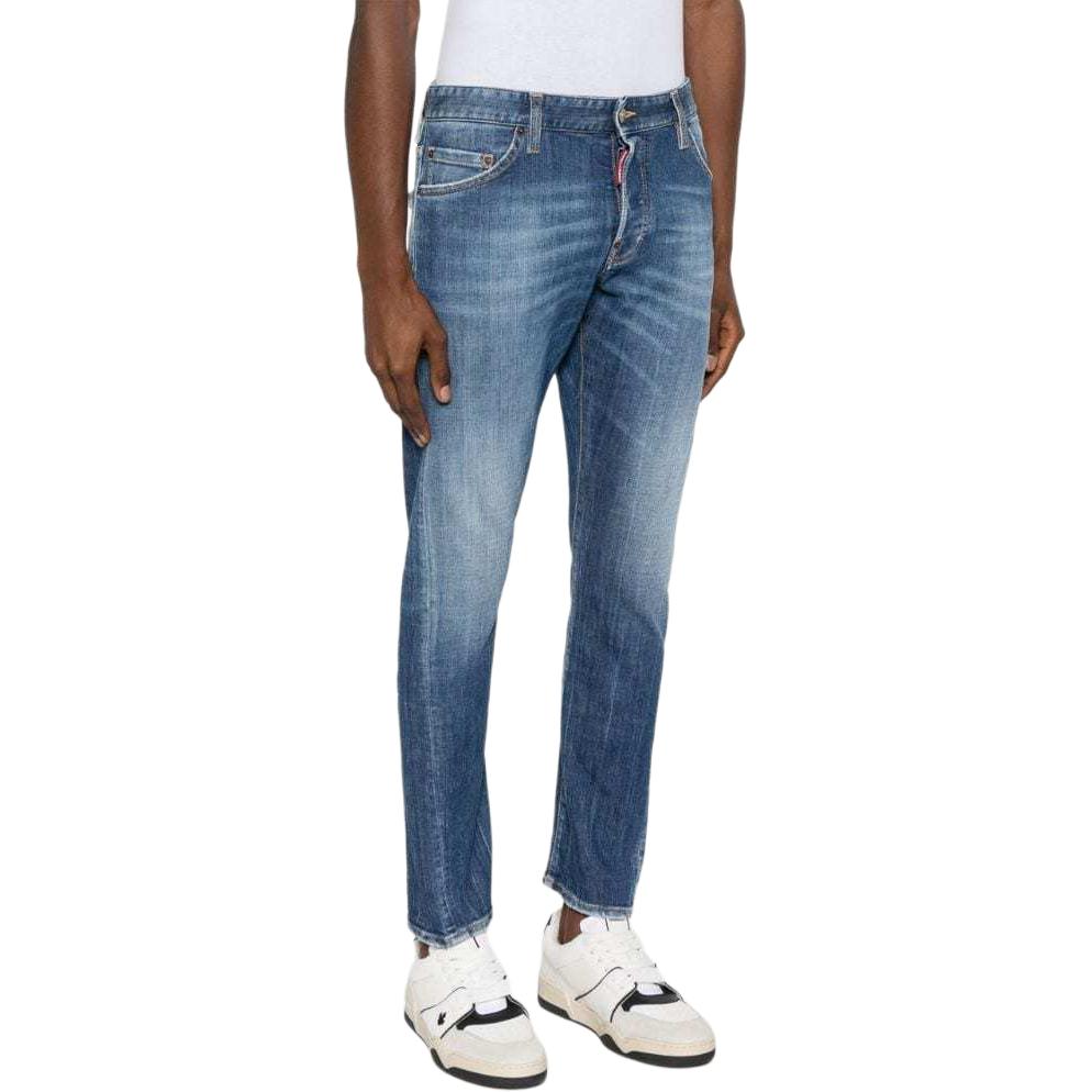 Purchase DSQUARED2 男士 SS24 修身破洞深藍牛仔褲 S74LB1573S30872-470