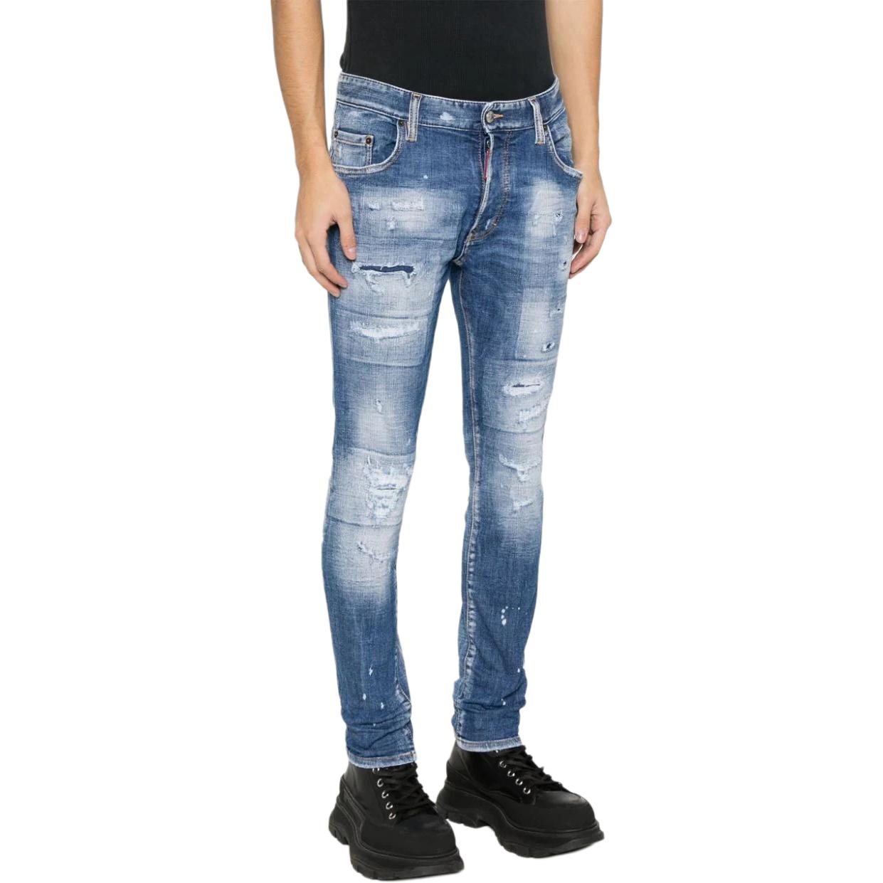 DSQUARED2 SS24 Slim Fit Distressed Zipper Jeans Men’s Blue S74LB1440S30872-470 圖 5