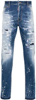 DSQUARED2 SS24 Slim Straight Washed Indigo Denim Jeans for Men. S71LB1463S30342-470 DSQUARED2 SS24 Slim Straight Washed Indigo Denim Jeans for Men. S71LB1463S30342-470