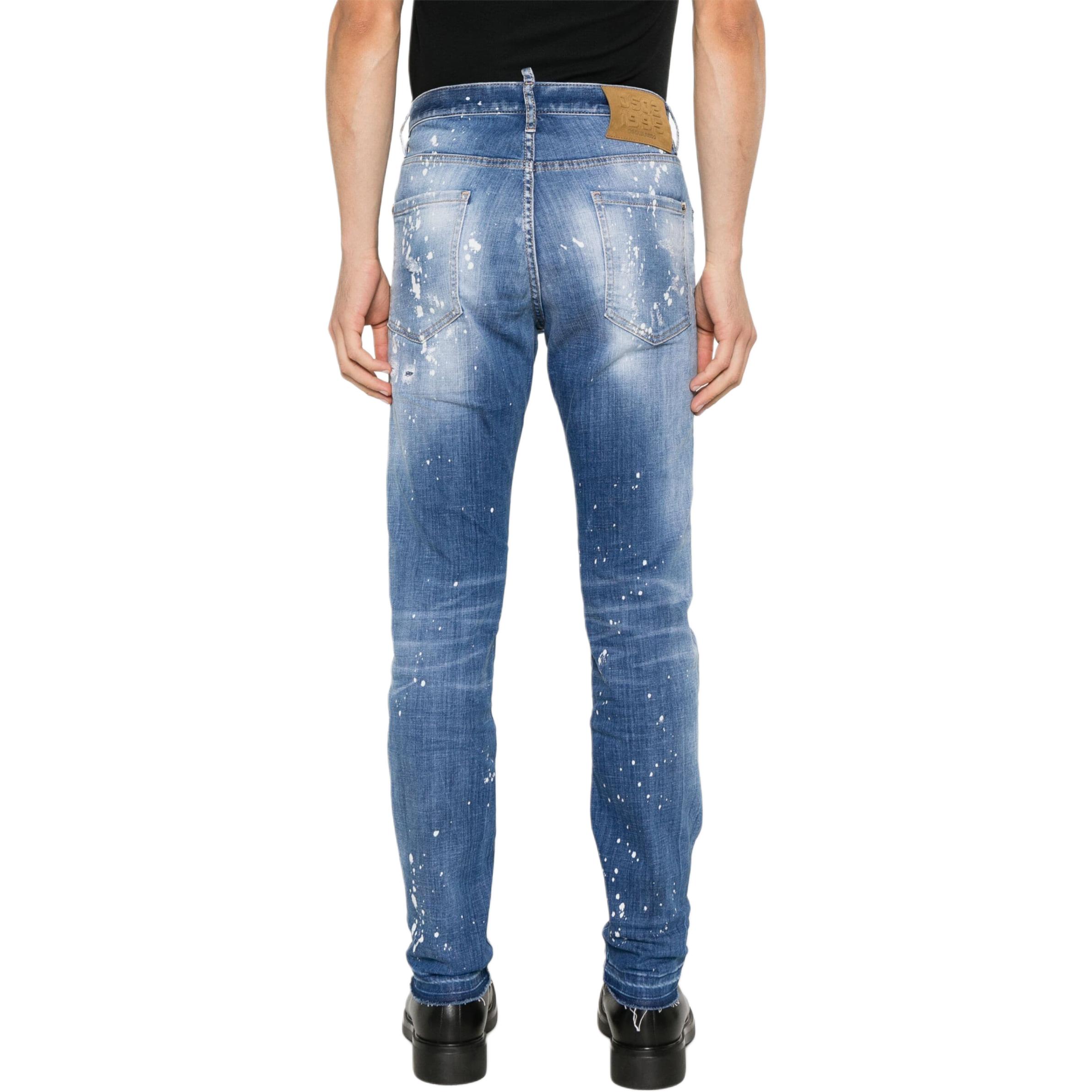 DSQUARED2 SS24 Slim Straight Washed Indigo Denim Jeans for Men. S71LB1463S30342-470 圖 3