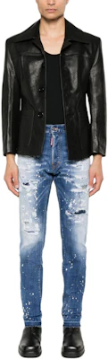DSQUARED2 SS24 Slim Straight Washed Indigo Denim Jeans for Men. S71LB1463S30342-470 Shop DSQUARED2 SS24 Slim Straight Washed Indigo Denim Jeans for Men. S71LB1463S30342-470