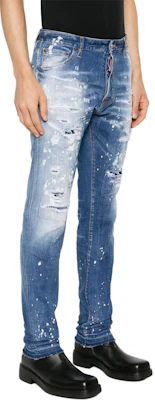 DSQUARED2 SS24 Slim Straight Washed Indigo Denim Jeans for Men. S71LB1463S30342-470 Purchase DSQUARED2 SS24 Slim Straight Washed Indigo Denim Jeans for Men. S71LB1463S30342-470