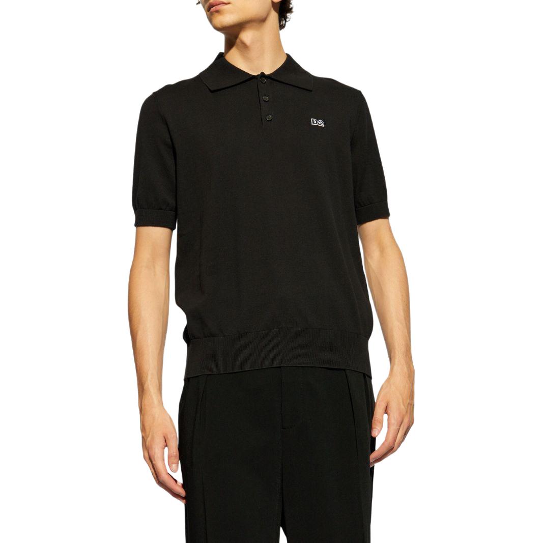 Shop DSQUARED2 SS24 ロゴカジュアルポロシャツ メンズ ブラック S74HA1452D13018
