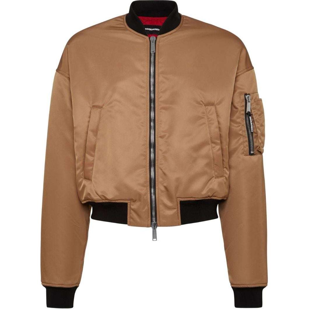DSQUARED2 SS24 Solid Zip-Up Short Bomber Jacket Caramel Brown S71AN0578S35411-124 圖 2
