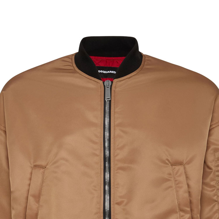 DSQUARED2 SS24 Solid Zip-Up Short Bomber Jacket Caramel Brown S71AN0578S35411-124 圖 4