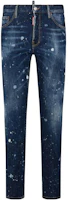 DSQUARED2 SS24 Splatter Effect Slim Fit Jeans Men Indigo Blue S74LB1484S30805-470 DSQUARED2 SS24 Splatter Effect Slim Fit Jeans Men Indigo Blue S74LB1484S30805-470