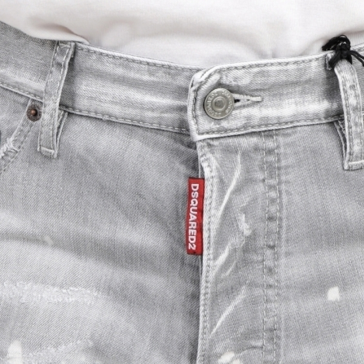 Purchase DSQUARED2 SS24 男士水洗做旧拉链口袋牛仔裤 浅灰色 S71LB1374S30260-852