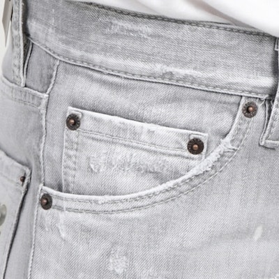 DSQUARED2 SS24 男士水洗做旧拉链口袋牛仔裤 浅灰色 S71LB1374S30260-852 Details for DSQUARED2 SS24 男士水洗做旧拉链口袋牛仔裤 浅灰色 S71LB1374S30260-852