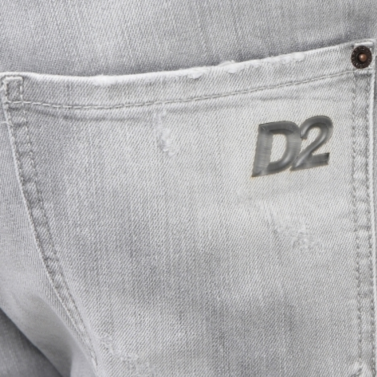 Sizing DSQUARED2 SS24 男士水洗做旧拉链口袋牛仔裤 浅灰色 S71LB1374S30260-852