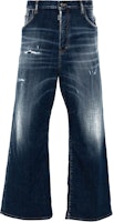 DSQUARED2 SS24 Washed Loose Straight Jeans Men Indigo Color S79LA0082S30664-470 DSQUARED2 SS24 Washed Loose Straight Jeans Men Indigo Color S79LA0082S30664-470