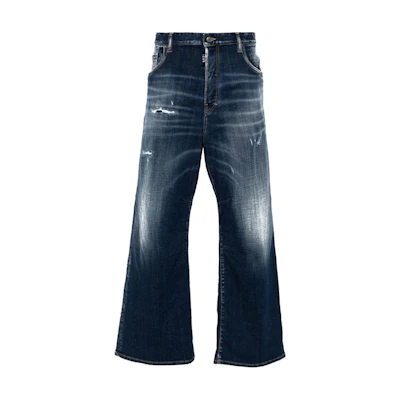 DSQUARED2 SS24 Washed Loose Straight Jeans Men Indigo Color S79LA0082S30664-470