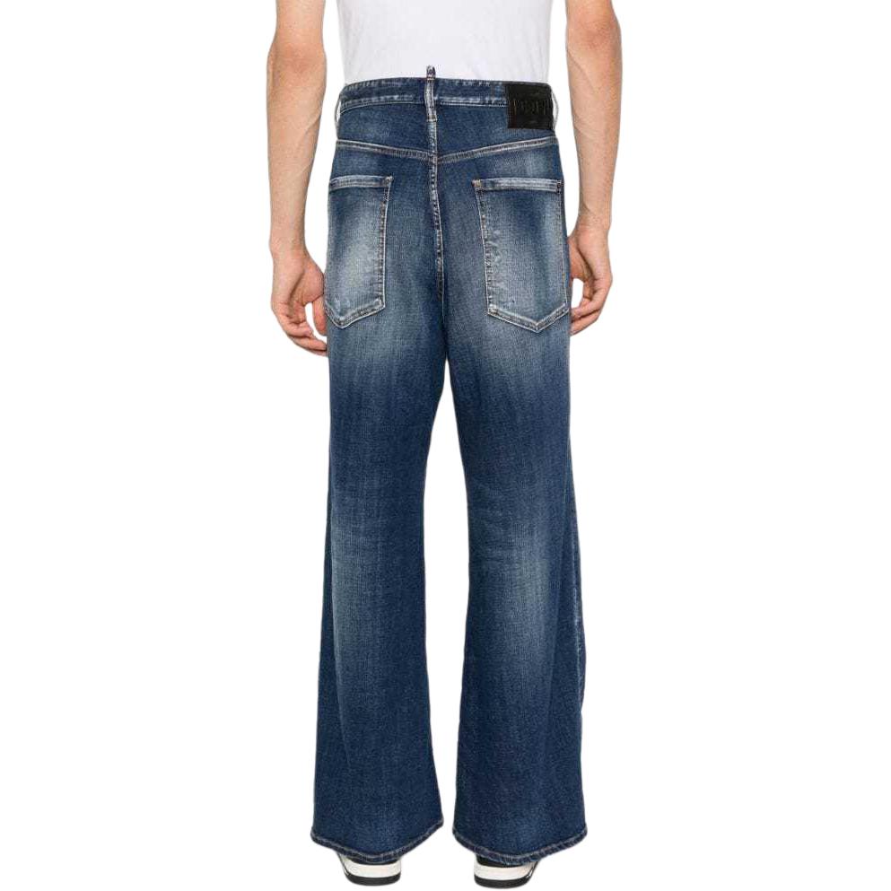 Purchase DSQUARED2 SS24 Jeans Pria Loose Straight Warna Indigo Terbaru S79LA0082S30664-470