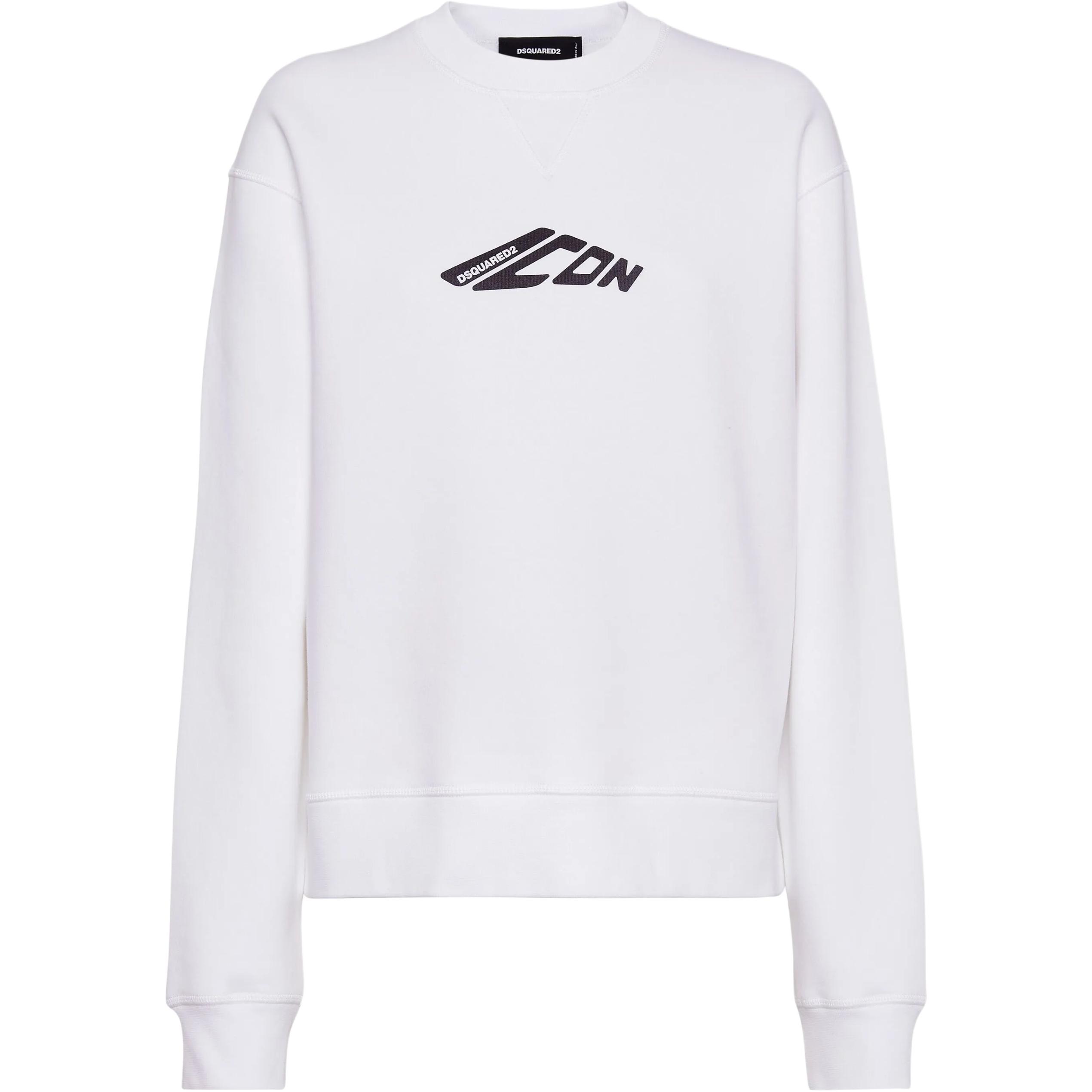 Dsquared2 SS24 White Crewneck Sweatshirt Letter Print Long Sleeve. S79GU0136D25007-100