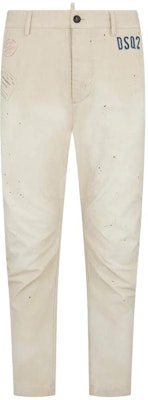 DSQUARED2 印章白色性感休閒直筒長褲 Chino 褲 S74KB0882S41794-806 Order DSQUARED2 印章白色性感休閒直筒長褲 Chino 褲 S74KB0882S41794-806