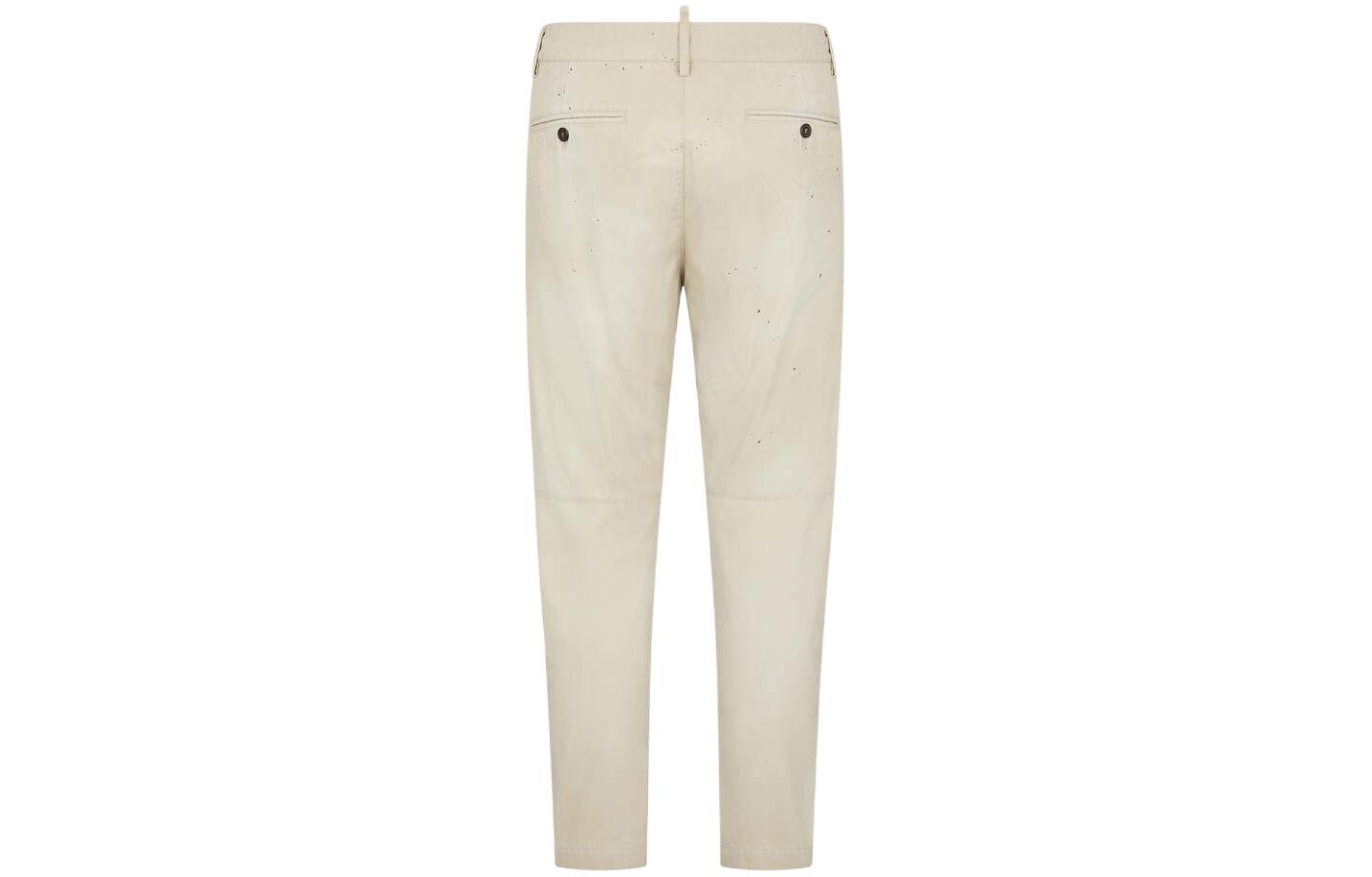 Lookbook DSQUARED2 印章白色性感休閒直筒長褲 Chino 褲 S74KB0882S41794-806