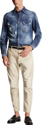 DSQUARED2 印章白色性感休閒直筒長褲 Chino 褲 S74KB0882S41794-806 Shop DSQUARED2 印章白色性感休閒直筒長褲 Chino 褲 S74KB0882S41794-806