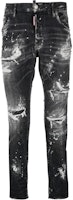 DSQUARED2 Straight Fit Ripped Jeans Black S74LB1325S30503900 DSQUARED2 Straight Fit Ripped Jeans Black S74LB1325S30503900
