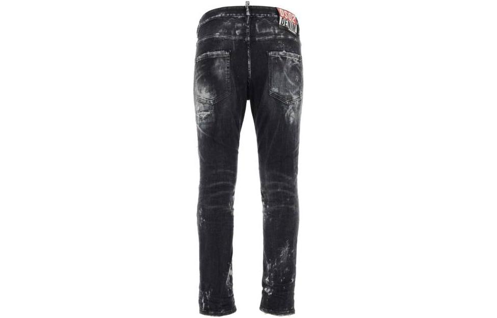 Lookbook DSQUARED2 直筒破洞牛仔裤 黑色 S74LB1325S30503900