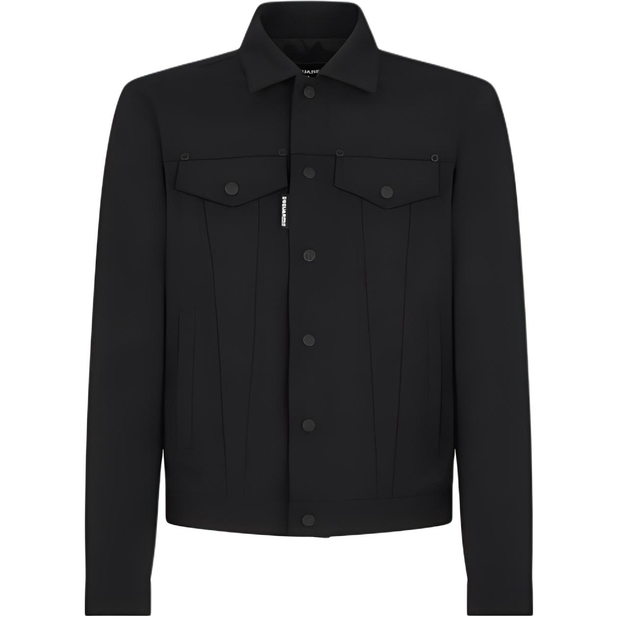 DSQUARED2 Tailored Dan Black Denim Jacket Long Sleeve Short Style for Men. S74AM1482S40320-900