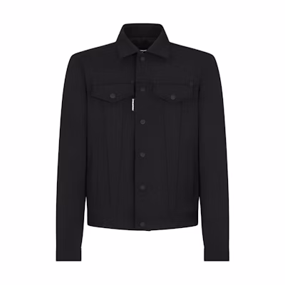 DSQUARED2 Tailored Dan Black Denim Jacket Long Sleeve Short Style for Men. S74AM1482S40320-900