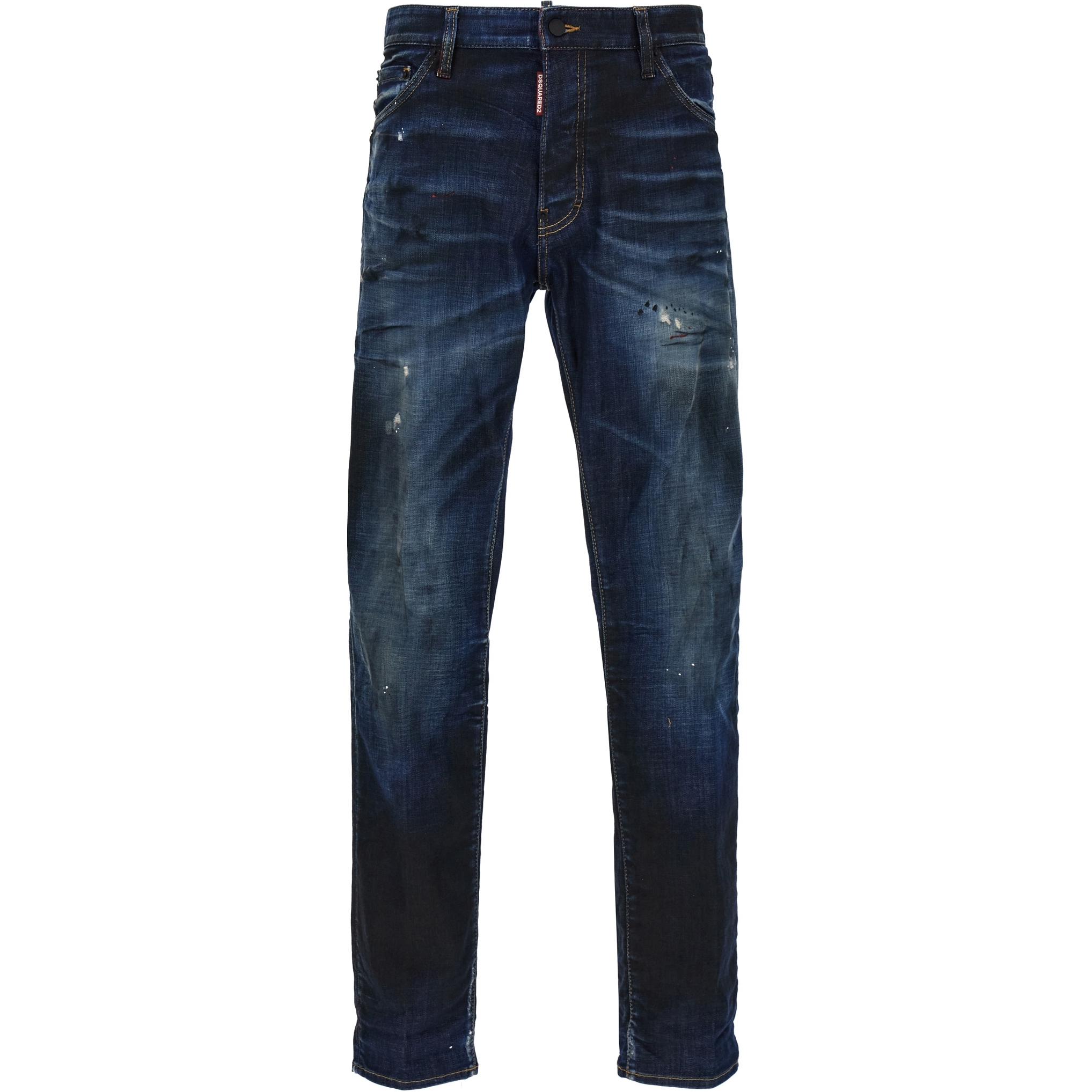 DSQUARED2 Washed Distressed Zipper Jeans Men’s Deep Blue S71LB1471S30342-470