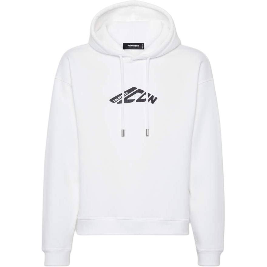 Dsquared2 White Graphic Print Pullover Hoodie Long Sleeve. S79GU0137D25007-100