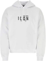 Dsquared2 White Hoodie with Solid Color and Printed Logo S79GU0134S25516-100 Dsquared2 White Hoodie with Solid Color and Printed Logo S79GU0134S25516-100