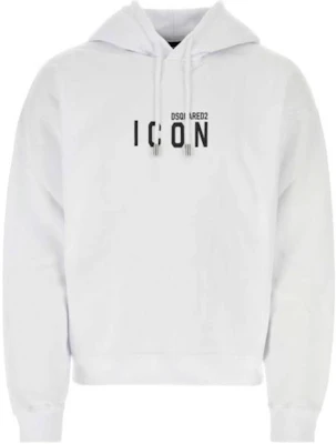 Dsquared2 White Hoodie with Solid Color and Printed Logo S79GU0134S25516-100 Buy Dsquared2 White Hoodie with Solid Color and Printed Logo S79GU0134S25516-100