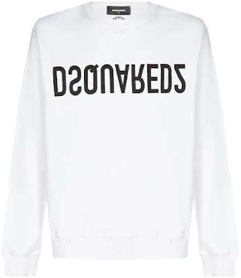 Dsquared2 White Letter Print Crewneck Pullover Sweatshirt S74GU0506S25042-100 Buy Dsquared2 White Letter Print Crewneck Pullover Sweatshirt S74GU0506S25042-100