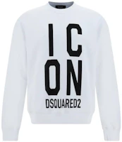 Dsquared2 White Letter Print Long-Sleeve Crewneck Sweatshirt S79GU0107S25516-100 Dsquared2 White Letter Print Long-Sleeve Crewneck Sweatshirt S79GU0107S25516-100