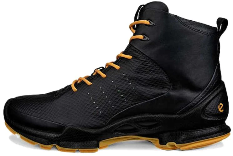 ecco-biom-c-black-yellow-high-top-running-shoes-comfortable-leather-design-80034461092