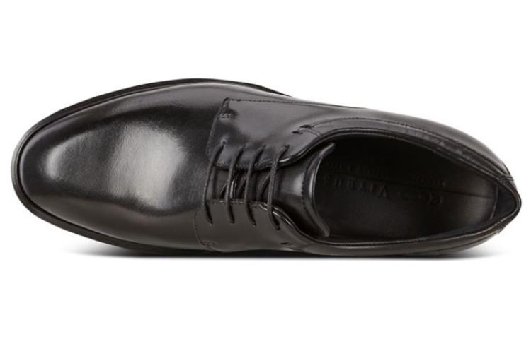 Lookbook ecco愛步 頭層牛皮 休閒低幫商務 皮鞋 男款 黑色