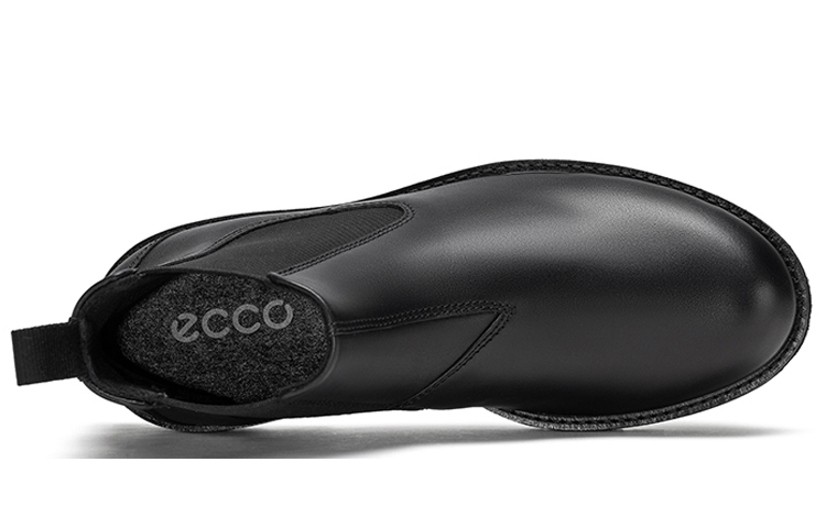 Shop ecco/爱步 杰斯頓系列 百搭簡約切爾西靴 黑色