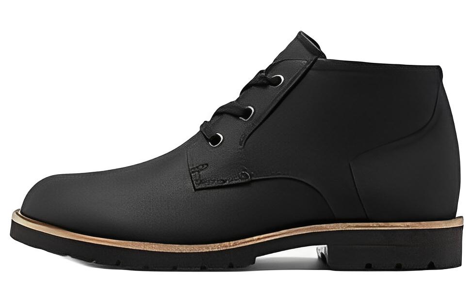 ECCO Leather 'Black Fashion Versatile Water-Resistant Short Boot'