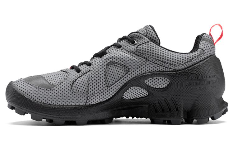 ECCO Leather and Mesh Low-Top Casual Sneakers 'Black' 80318460432