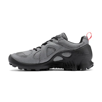 ECCO Leather and Mesh Low-Top Casual Sneakers 'Black'