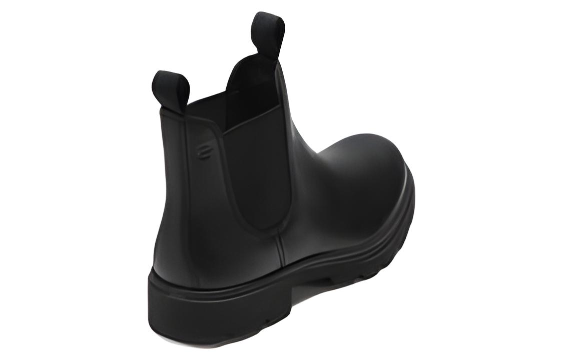 Shop ecco/愛步 牛皮工裝切爾西靴 黑色