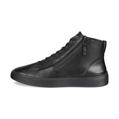 ECCO Leather High-Top Sneakers 'Black'