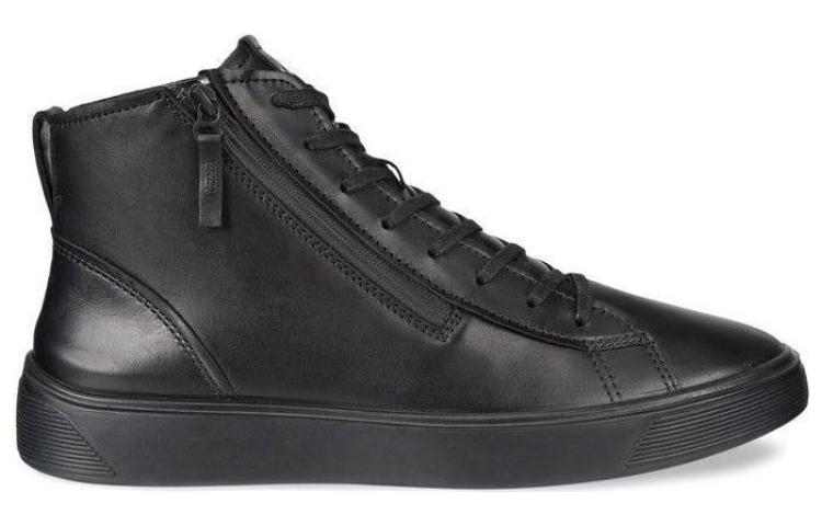 Order ECCO Leather High-Top Sneakers 'Black' 50479401001