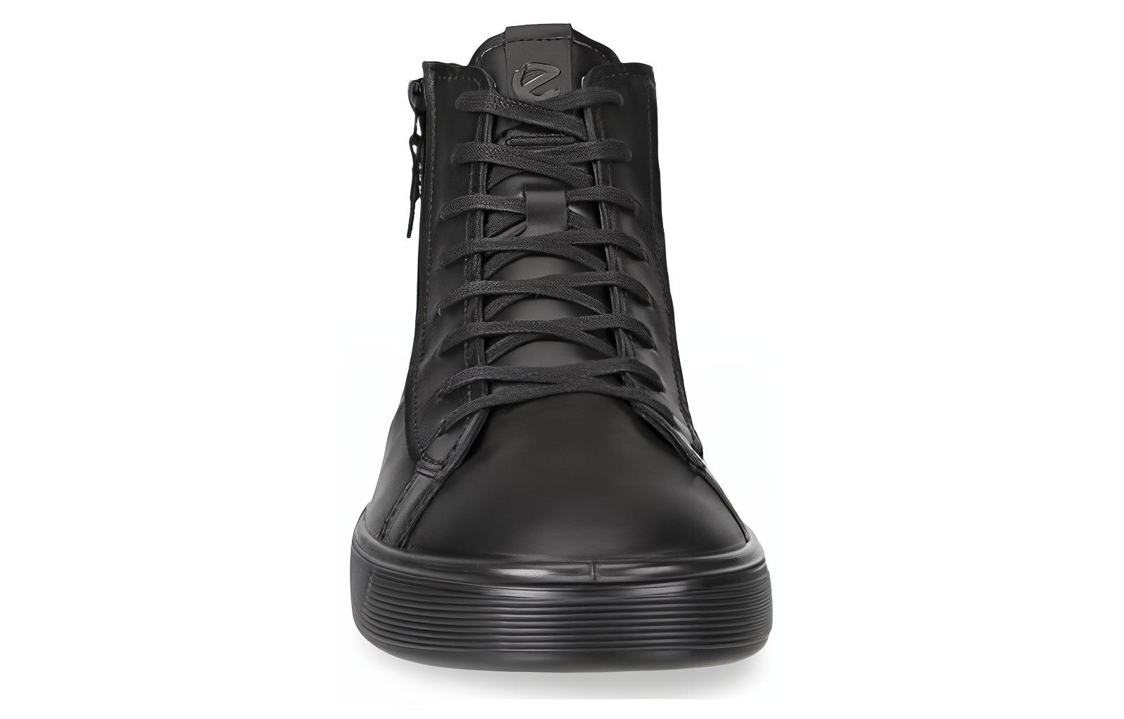 Shop ECCO Leather High-Top Sneakers 'Black' 50479401001
