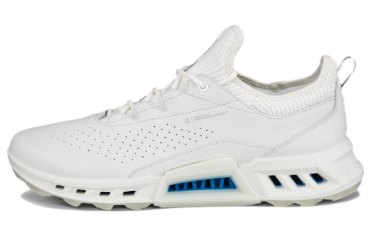 ECCO Leather Lace-Up Round Toe Low 'White Casual'