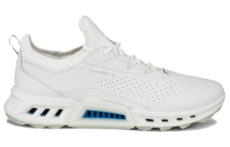 ECCO Leather Lace-Up Round Toe Low 'White Casual' 圖 2