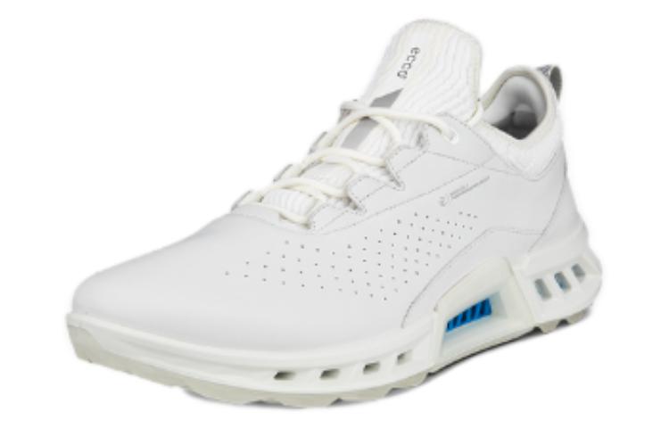 ECCO Leather Lace-Up Round Toe Low 'White Casual' 圖 3