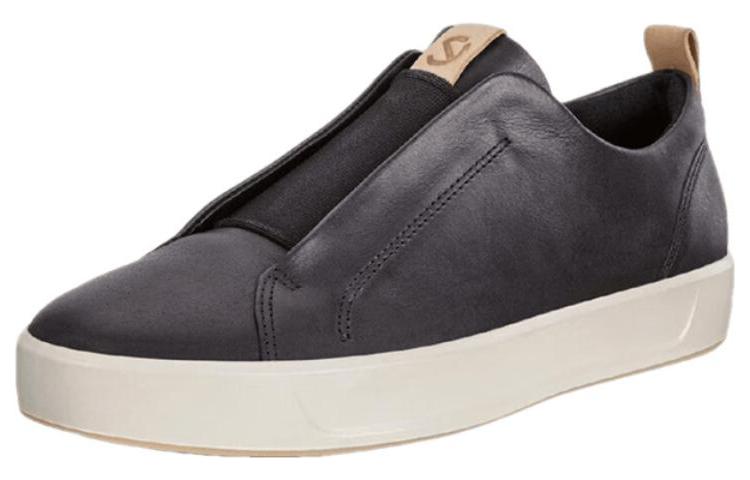 ECCO Leather Low-Top Slip-On 'Black' 圖 2