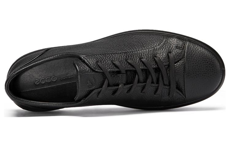 Shop ECCO Leather Low-Top Sneakers 'Black' 47036411001