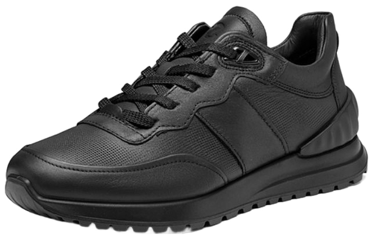 Order Kasut Sniker ECCO Kulit Rendah 'Black Comfort' 52323401001