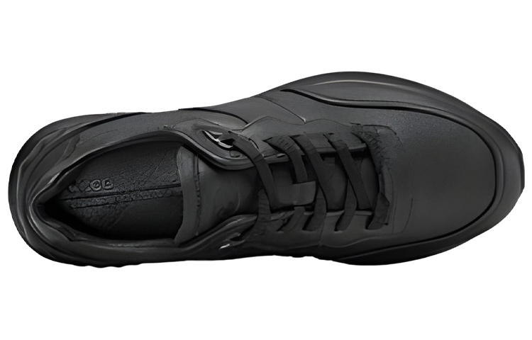 Lookbook Kasut Sniker ECCO Kulit Rendah 'Black Comfort' 52323401001