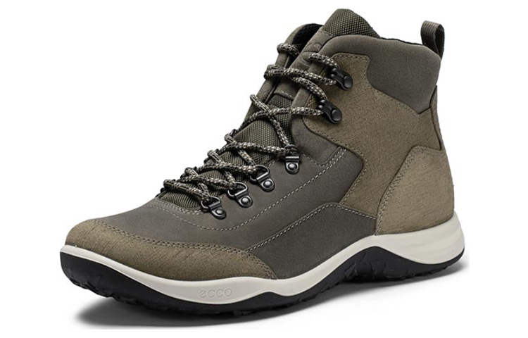 Order ECCO Leather Mid-Top Outdoor Casual 'Warm Grey' 83908460188