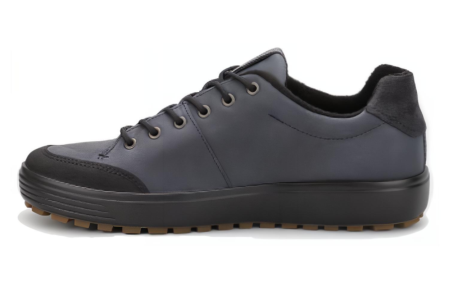 ECCO Leather Round-Toe Lace-Up Low-Top 'Blue Casual'