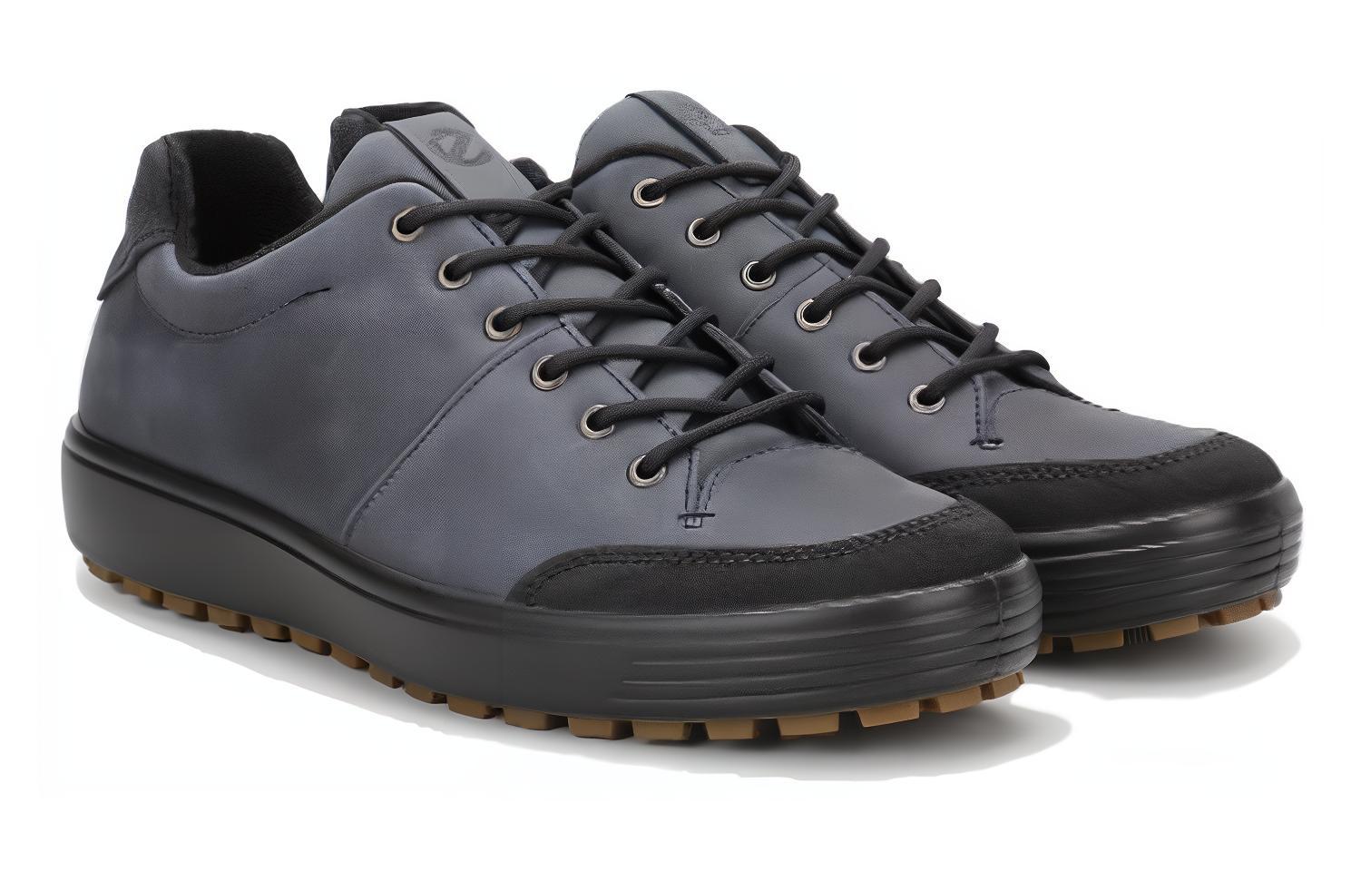 ECCO Leather Round-Toe Lace-Up Low-Top 'Blue Casual' 圖 3